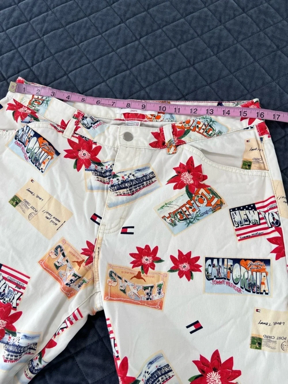 Tommy Hilfiger Postcard Pants Women Jeans Size 12 Travel Crop Texas California